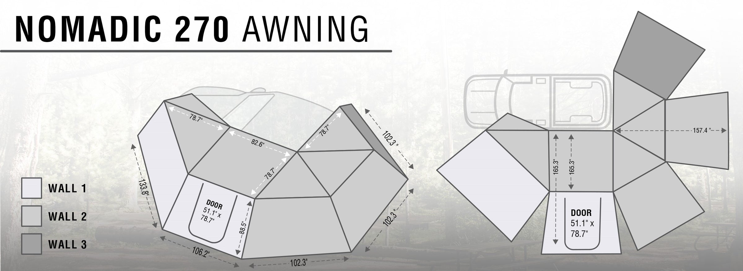 Nomadic 270 Awning Walls Diagram